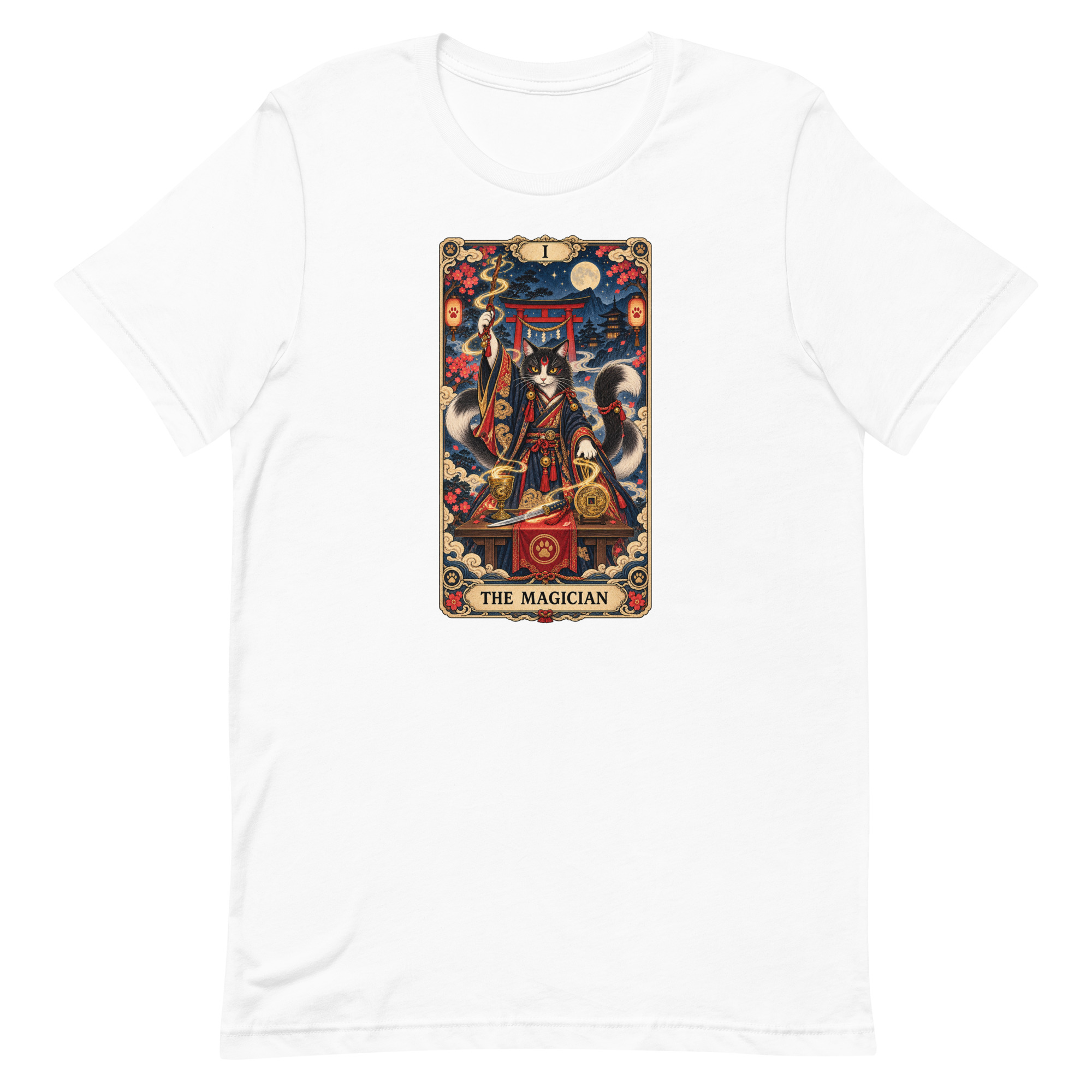 The Magician Bakeneko Cat Tarot Japanese Yokai Art, Japanese Art Tee, Mythology Gift - Image 66