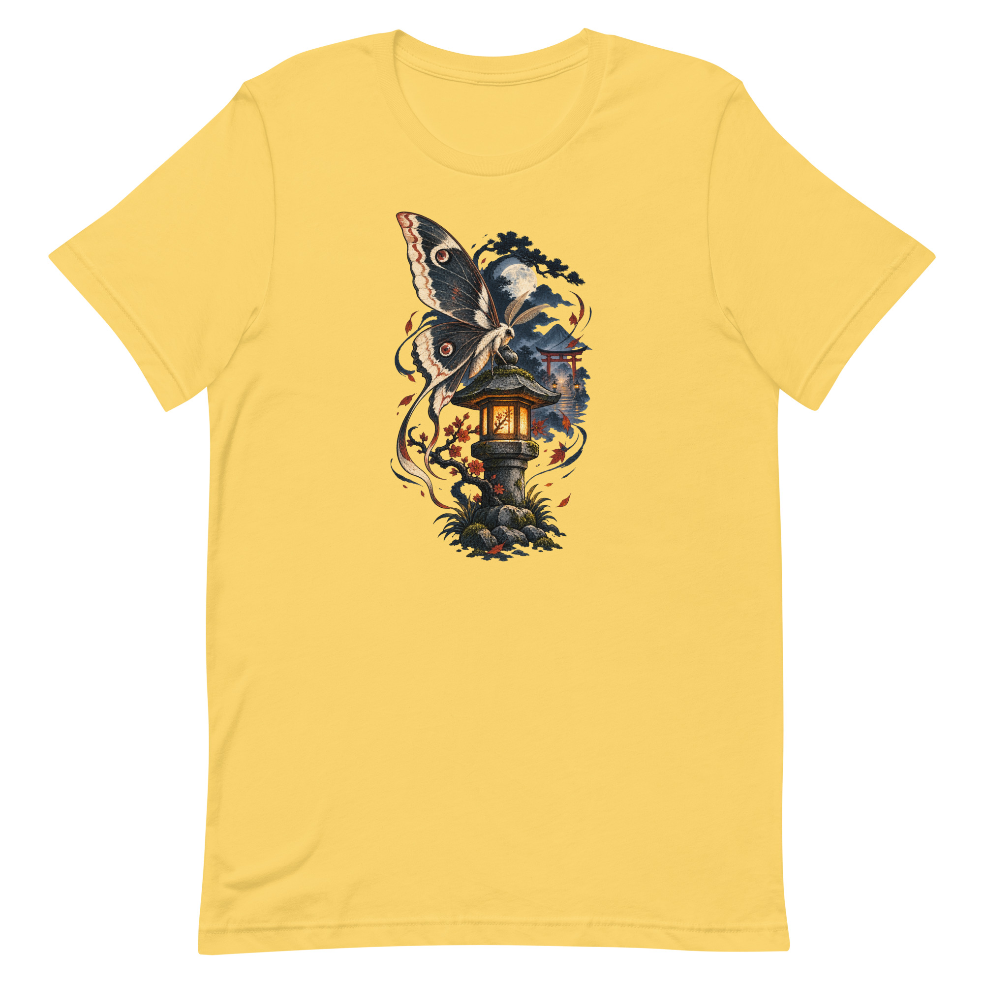 Japanese Moth Lantern Shrine Night Yokai Art T-Shirt - Image 67