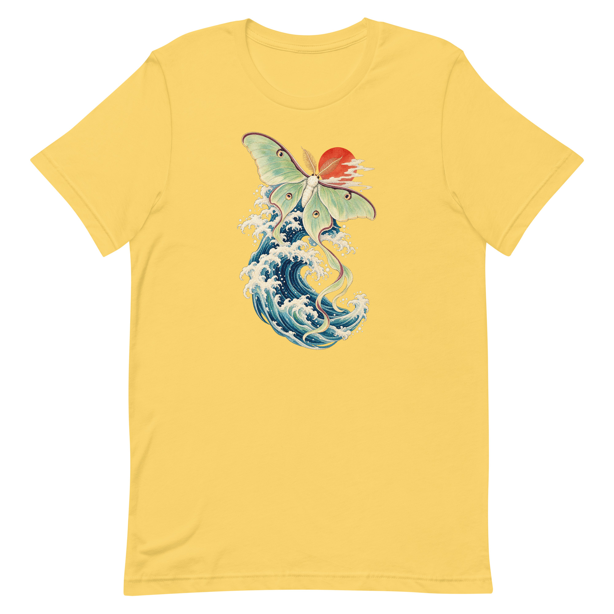 Luna Moth Great Wave Japanese Ukiyo-e Art T-Shirt - Image 67