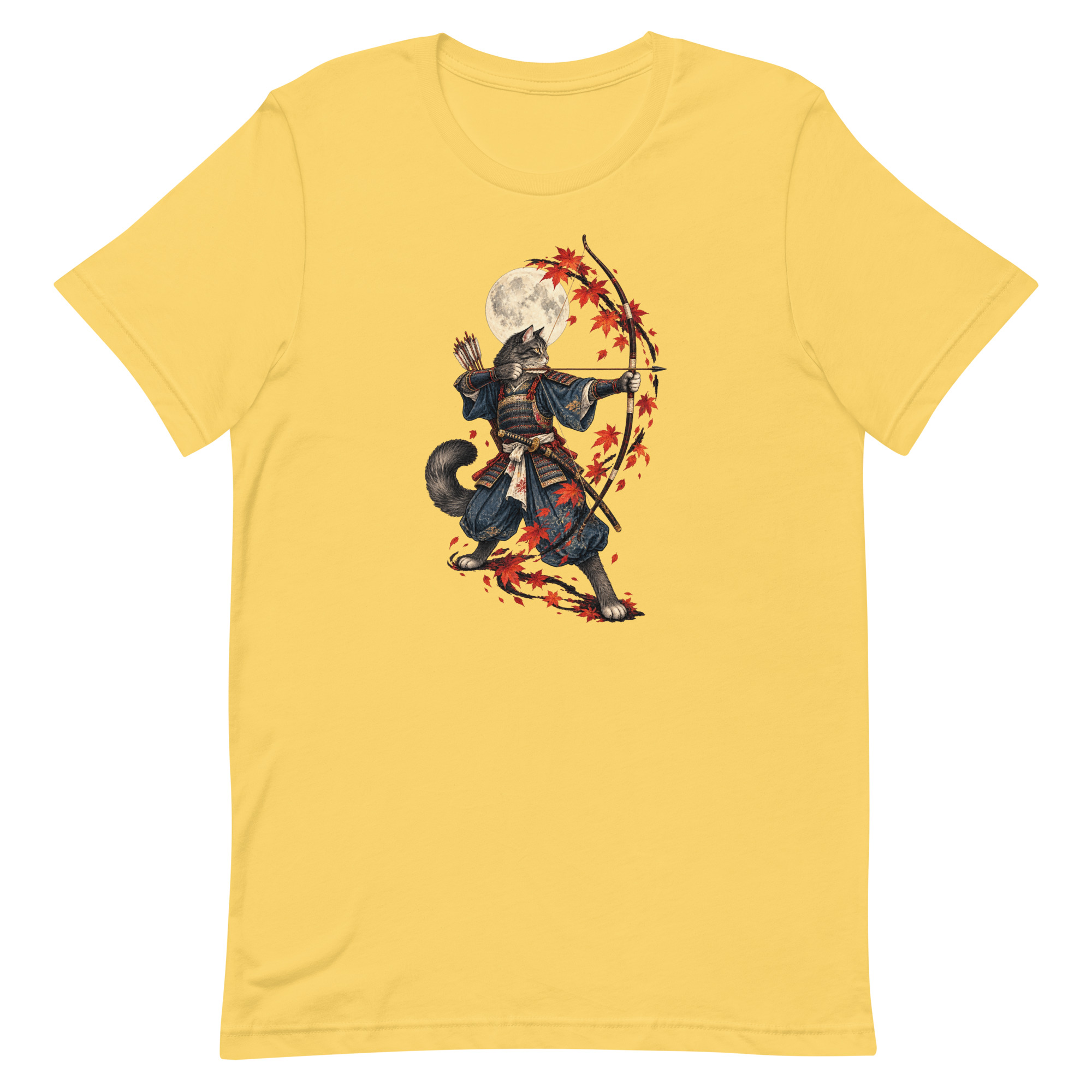 Samurai Cat Archer Maple Moon Japanese Art, Japanese Art Tee, Mythology Gift - Image 69