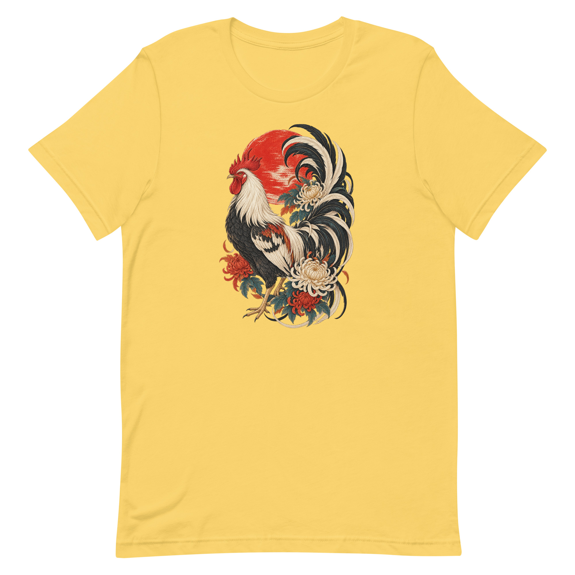 Japanese Rooster Red Sun Chrysanthemum Art, Japanese Art Tee, Mythology Gift - Image 67